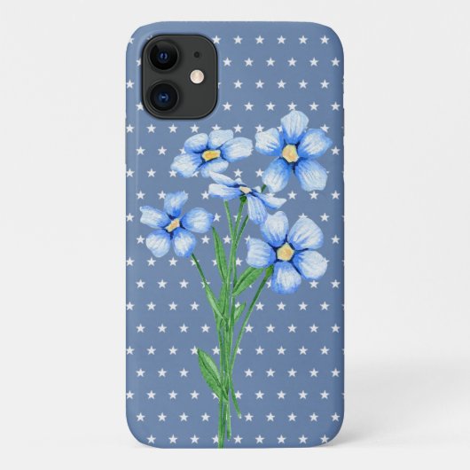 blauwe posities op witte sterren Case-Mate iPhone case (Achterkant)