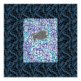 Blauwe Poster