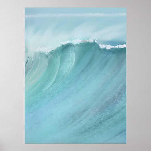 Blauwe Poster met Golven  (Voorkant)