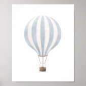 Blauwe Poster met Heete Luchtballon voor Kinderkam (Voorkant)