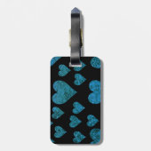 Blauwe poten, glitterpoten, blauw glitter, reuzenp bagagelabel (Achterkant verticaal)