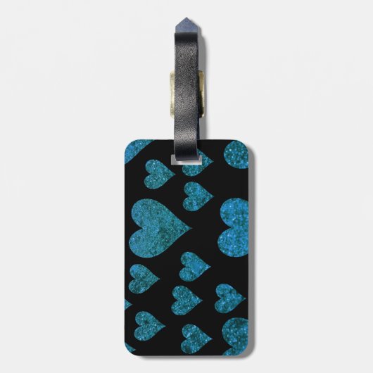 Blauwe poten, glitterpoten, blauw glitter, reuzenp bagagelabel (Achterkant verticaal)