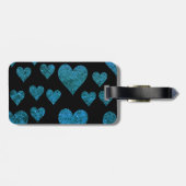 Blauwe poten, glitterpoten, blauw glitter, reuzenp bagagelabel (Achterkant horizontaal)