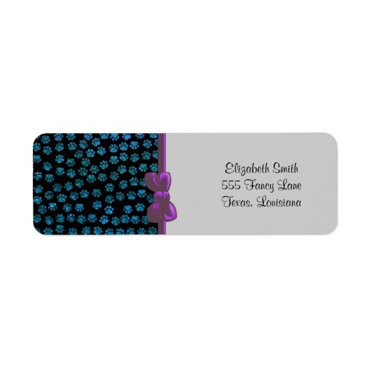 Blauwe poten, glitterpoten, blauw glitter, reuzenp etiket (Voorkant)