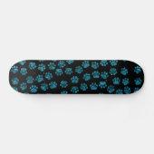 Blauwe poten, glitterpoten, blauw glitter, reuzenp skateboard (Horizontaal)