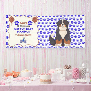 BLAUWE POTEN Huisdier Jongen Verjaardag Adoptie 6' Spandoek