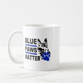 Blauwe poten; politiehond; Sticker Koffiemok (Links)