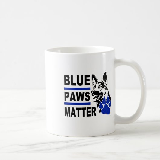 Blauwe poten; politiehond; Sticker Koffiemok (Rechts)