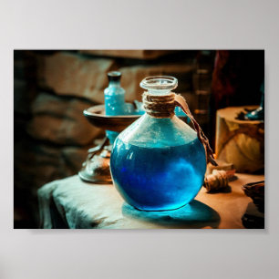 Blauwe Potion in Alchemy Lab Poster