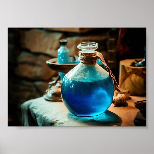 Blauwe Potion in Alchemy Lab Poster (Voorkant)