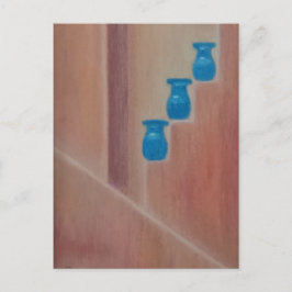 Blauwe potten briefkaart