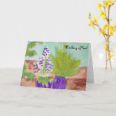 Blauwe potten kaart (Gele Bloem)