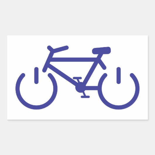 Blauwe Power Bike Rechthoekige Sticker (Voorkant)