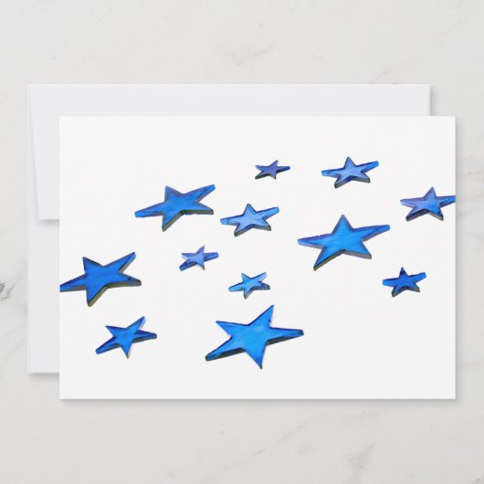 Blauwe pretsterren met aanpasbare tekst (Achterkant)