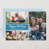 Blauwe Prettige feestdagen Feestdagenkaart (Voorkant / Achterkant)