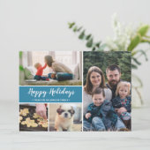 Blauwe Prettige feestdagen Feestdagenkaart (Staand voorkant)