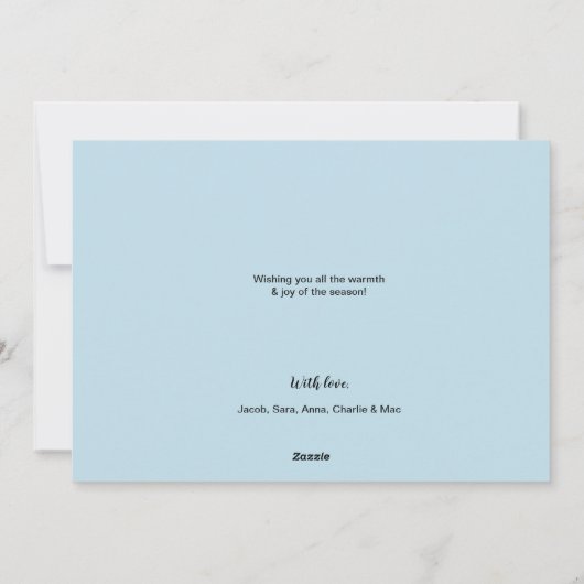 Blauwe Prettige feestdagen Feestdagenkaart (Achterkant)