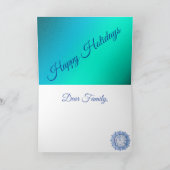 Blauwe Prettige feestdagen Kaart (Binnen)