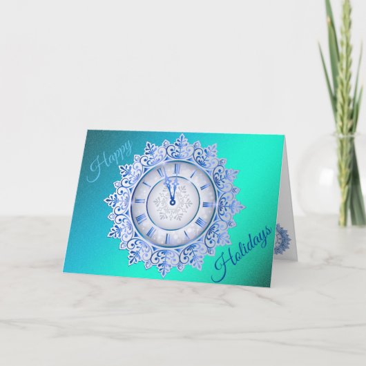Blauwe Prettige feestdagen Kaart (Voorkant)