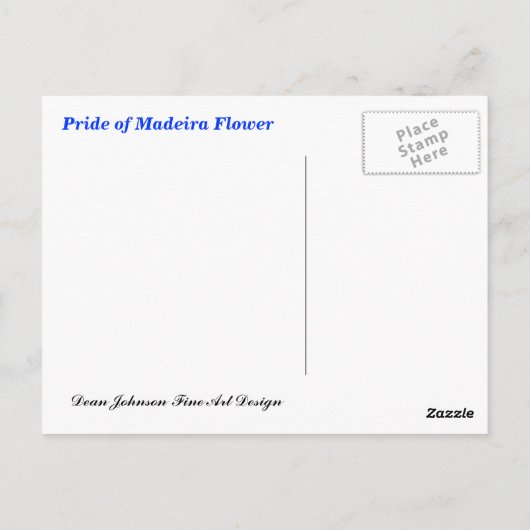 Blauwe Pride van Madeira Flowers Briefkaart (Achterkant)