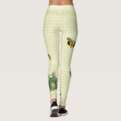Blauwe Primula voor Leggings met groene sterren (Achterkant)