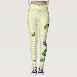 Blauwe Primula voor Leggings met groene sterren