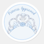 Blauwe "Princess Approved" Label Sticker (Voorkant)