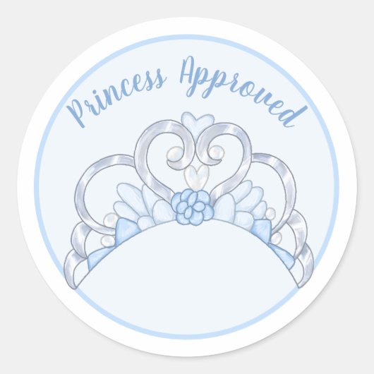 Blauwe "Princess Approved" Label Sticker (Voorkant)