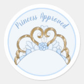 Blauwe "Princess Approved" Label Sticker (Voorkant)