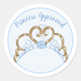 Blauwe "Princess Approved" Label Sticker