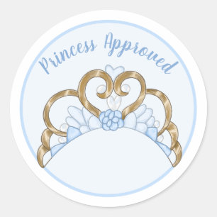 Blauwe "Princess Approved" Label Sticker
