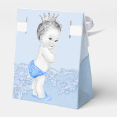 Blauwe Prins Baby Shower Favor Dozen Bedankdoosjes (Achterkant)