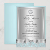 Blauwe Prins Baby Shower Uitnodiging (Voorkant / Achterkant)