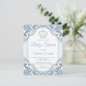 Blauwe Prins Baby Shower Uitnodigingen (Staand voorkant)