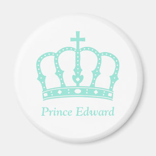 Blauwe Prins Kroon met Juwelen Gepersonaliseerd Magneet