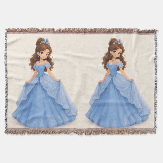Blauwe prinses dekensling deken (Voorkant)