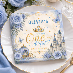 Blauwe Prinses Eerste Verjaardag One-derful Servet