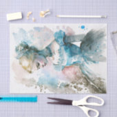 Blauwe prinses gaat naar de bal tissuepapier (Craft)