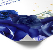 Blauwe Prinses Quinceañera 10 tafels Zitplaatskaar Poster (Hoek)