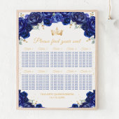 Blauwe Prinses Quinceañera 10 tafels Zitplaatskaar Poster