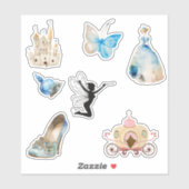 Blauwe prinses sticker pack (Vel)
