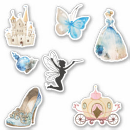 Blauwe prinses sticker pack