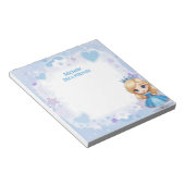 Blauwe prinses Theme Blonde gepersonaliseerde mits Notitieblok (Schuin)