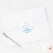 Blauwe Prinses Tiara Quinceanera Sticker (Envelop)