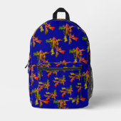Blauwe print gesneden naaizak bedrukte rugzak (Voorkant)