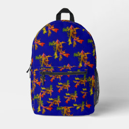 Blauwe print gesneden naaizak bedrukte rugzak