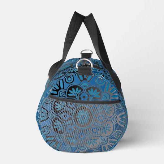 Blauwe print kleine Duffle Bag Plunjezak (Rechts)