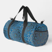 Blauwe print kleine Duffle Bag Plunjezak (Rechterhoek)