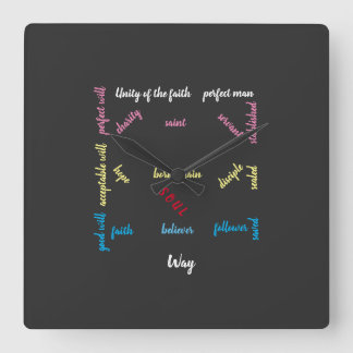 Blauwe print tot in de perfectie. vierkante klok