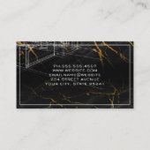 Blauwe Prints | Architect | Bouw | Marmer Visitekaartje (Achterkant)